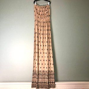 LOVE TO DREAM Strapless Tribal Maxi Dress